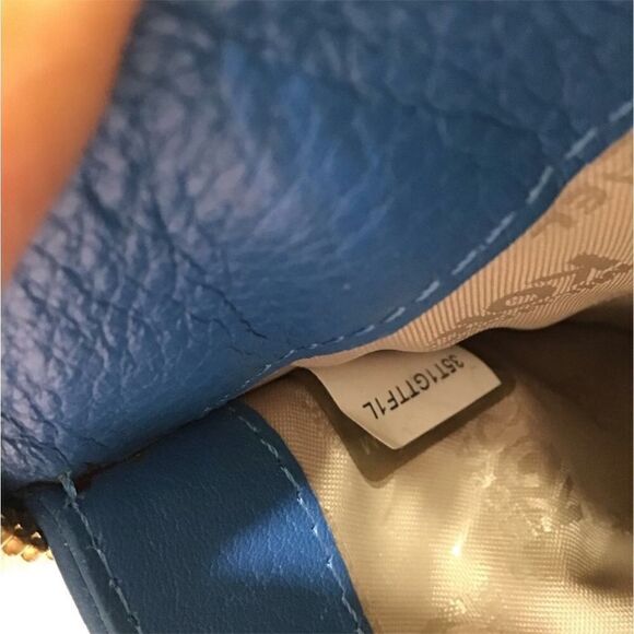 Michael Kors Blue Pebble Leather Zip Around Wallet - Picture 12 of 12